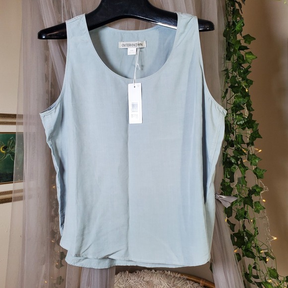 Outerknown Tops - Outerknown NWT Soft Grey Sleeveless Tank Blouse Size M Easy Fit MSRP $88